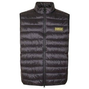 Barbour Quilted Black Racer Reed Gilet With High Collar - NWT